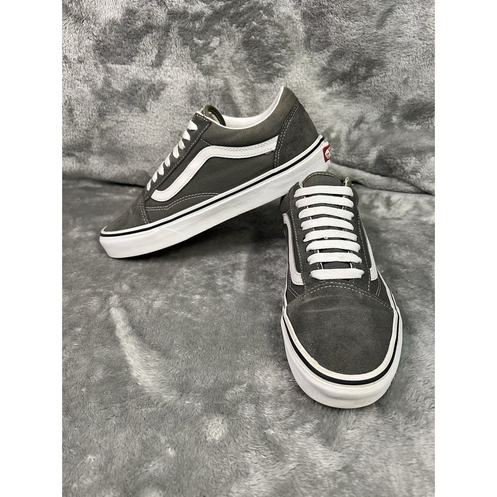 VANS Old Skool Gray/White Canvas Lace-Up Sneakers Round Toe Men's US 7.5 - Picture 6 of 9
